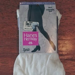 Vintage Ivory Hanes Her Way Textured Tights